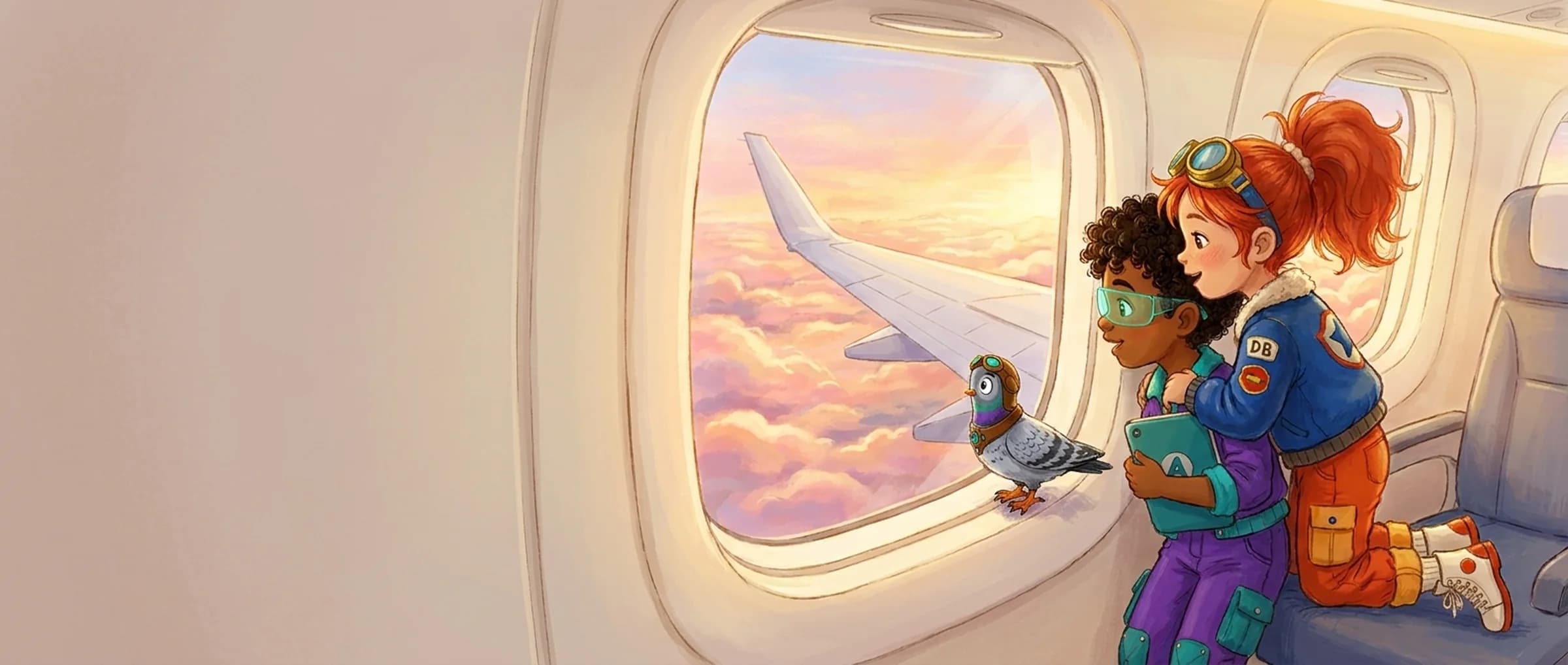 At the window seat